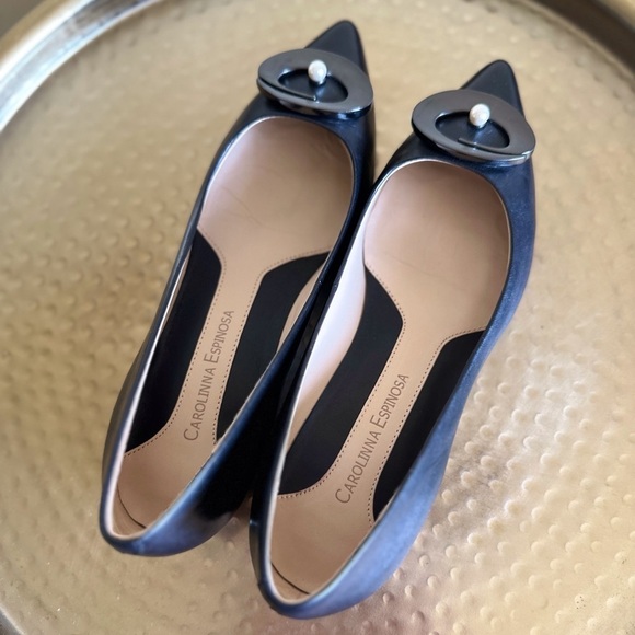 Carolinna Espinosa Leather With Rhinestone Block Heels - Picture 3 of 13